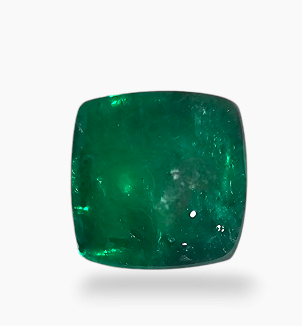 Natural Zambian Emerald Stone 3.11 Carat Sugarloof Shape Size 7.8x7.8mm
