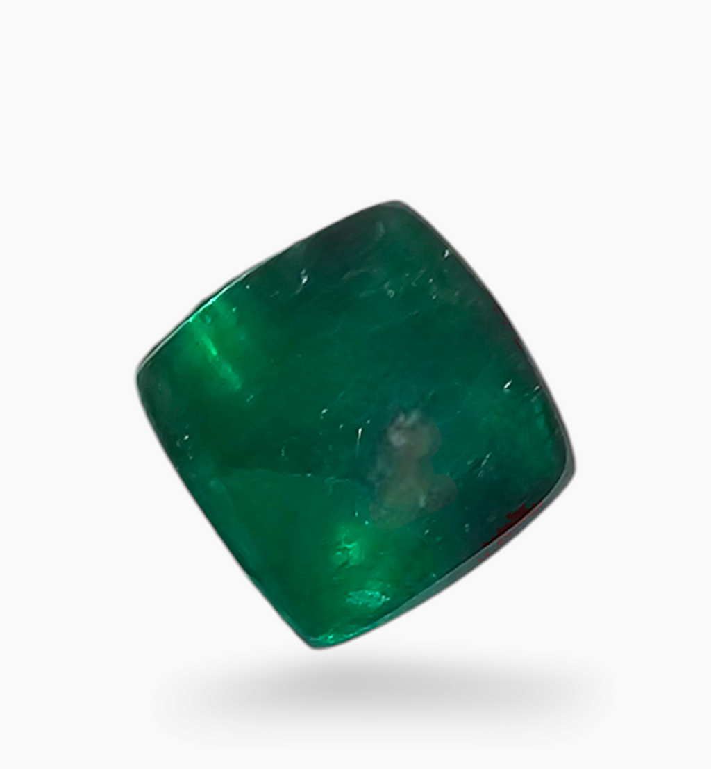 Natural Zambian Emerald Stone 4.34 Carat Sugarloof Shape Size 8.6x8.6mm