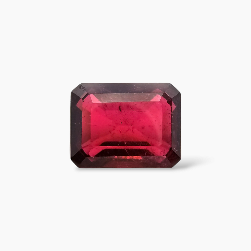 Emerald Cut Rubellite Tourmaline Natural in 4.68 Carats with 10 by 8 mm Size