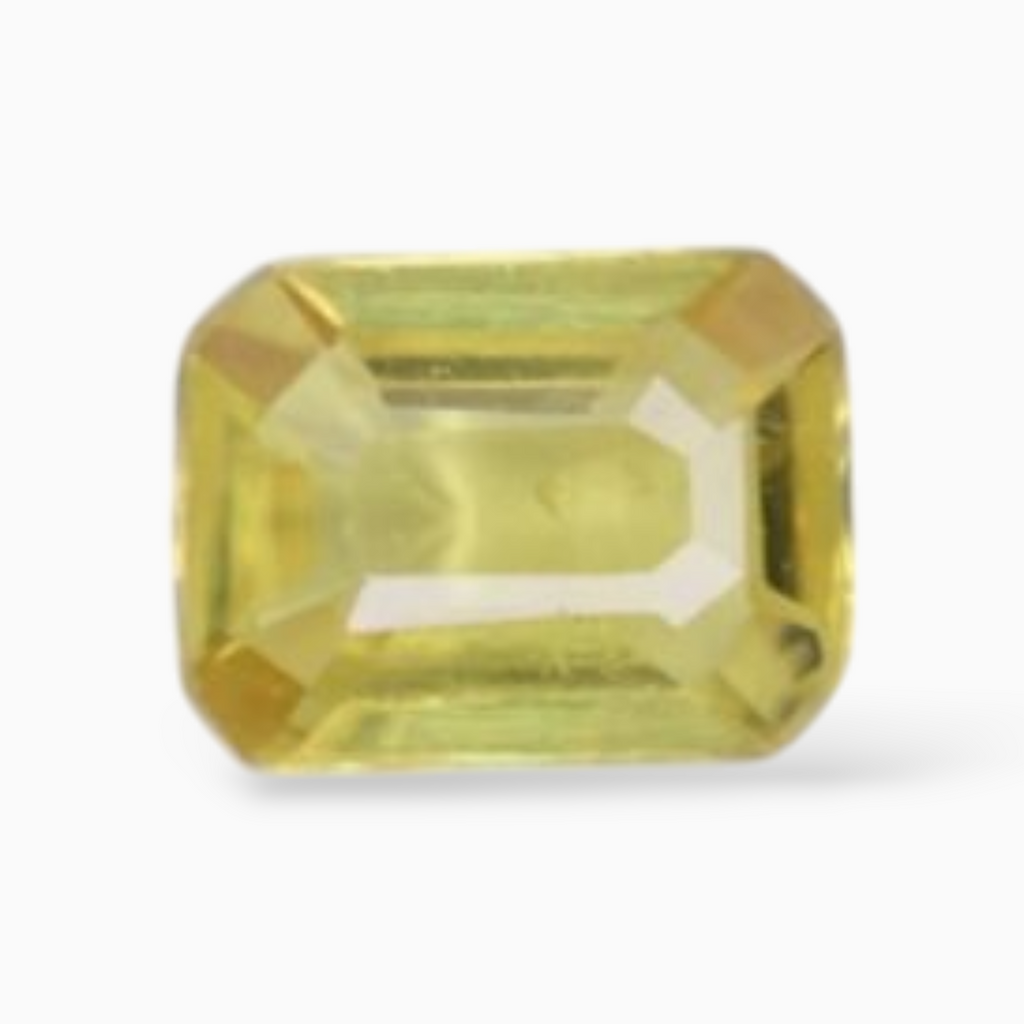 Emerald Cut Shape Yellow Sapphire Stone  in 0.29 Carats & 4.3x3.3mm Size