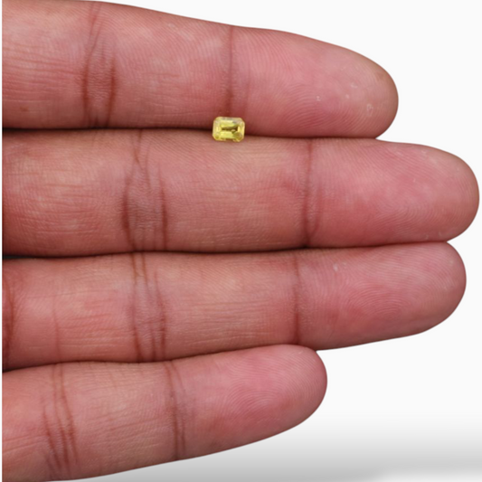 Emerald Cut Shape Yellow Sapphire Stone  in 0.52 Carats & 4.8x3.7mm Size