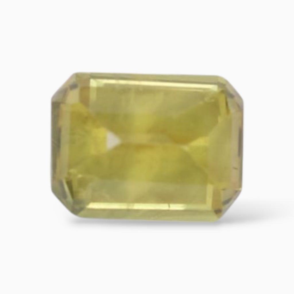 Emerald Cut Shape Yellow Sapphire Stone  in 0.52 Carats & 4.8x3.7mm Size