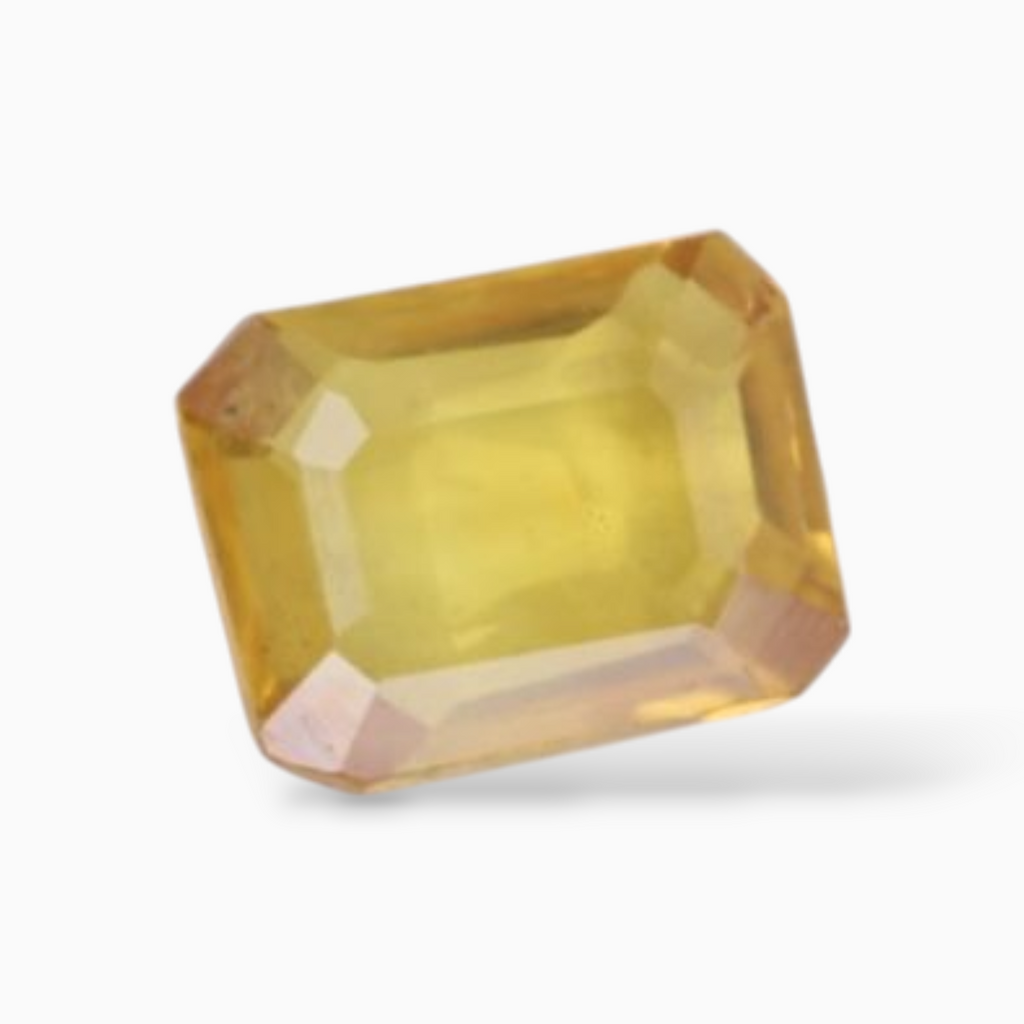 Emerald Cut Shape Yellow Sapphire Stone  in 0.34 Carats & 4.6x3.7mm Size