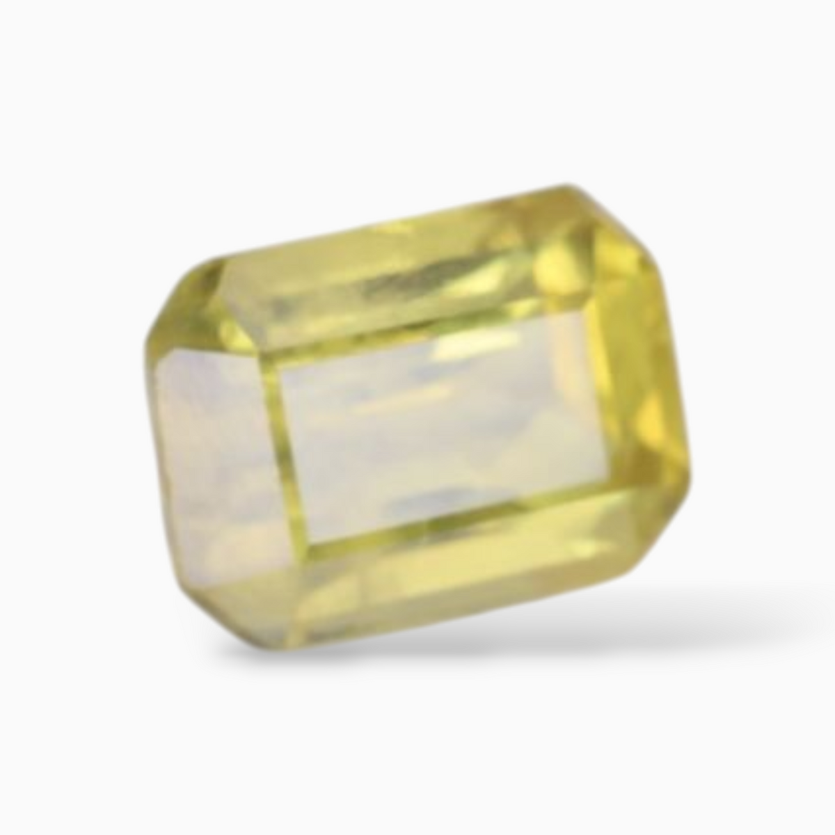 Emerald Cut Shape Yellow Sapphire Stone  in 0.52 Carats & 4.8x3.7mm Size