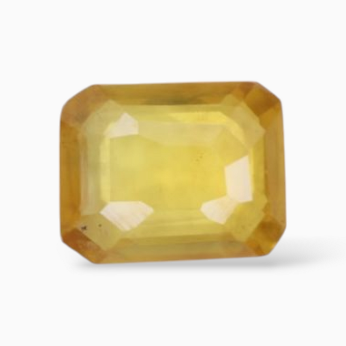 Emerald Cut Shape Yellow Sapphire Stone  in 0.34 Carats & 4.6x3.7mm Size