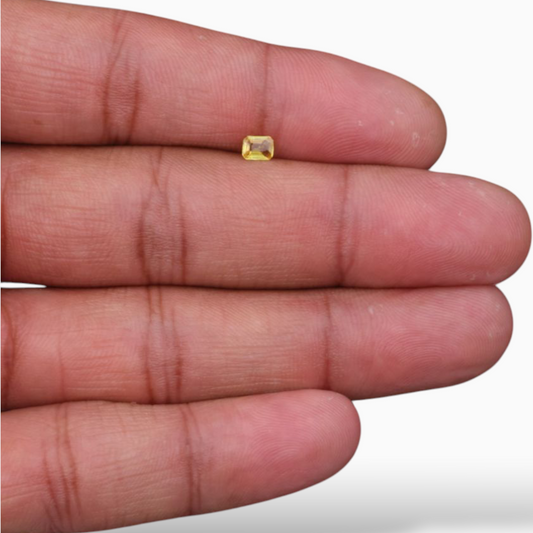 Emerald Cut Shape Yellow Sapphire Stone  in 0.29 Carats & 4.3x3.3mm Size