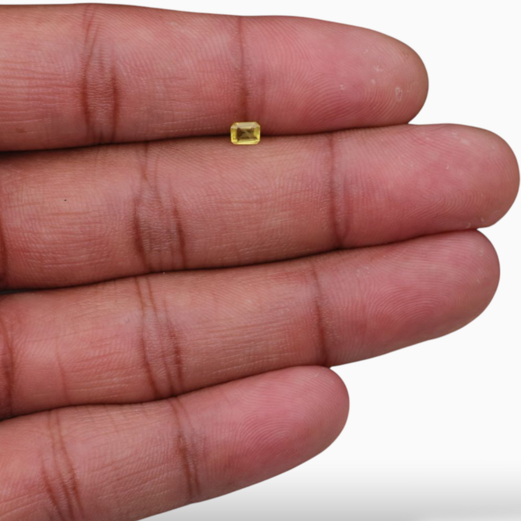 Emerald Cut Shape Yellow Sapphire Stone  in 0.37 Carats & 4.2x3.1mm Size