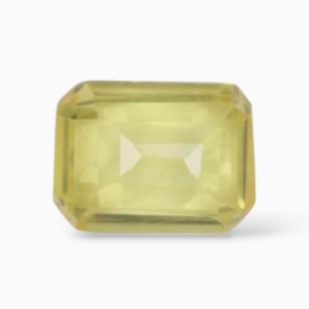 Emerald Cut Shape Yellow Sapphire Stone  in 0.37 Carats & 4.2x3.1mm Size