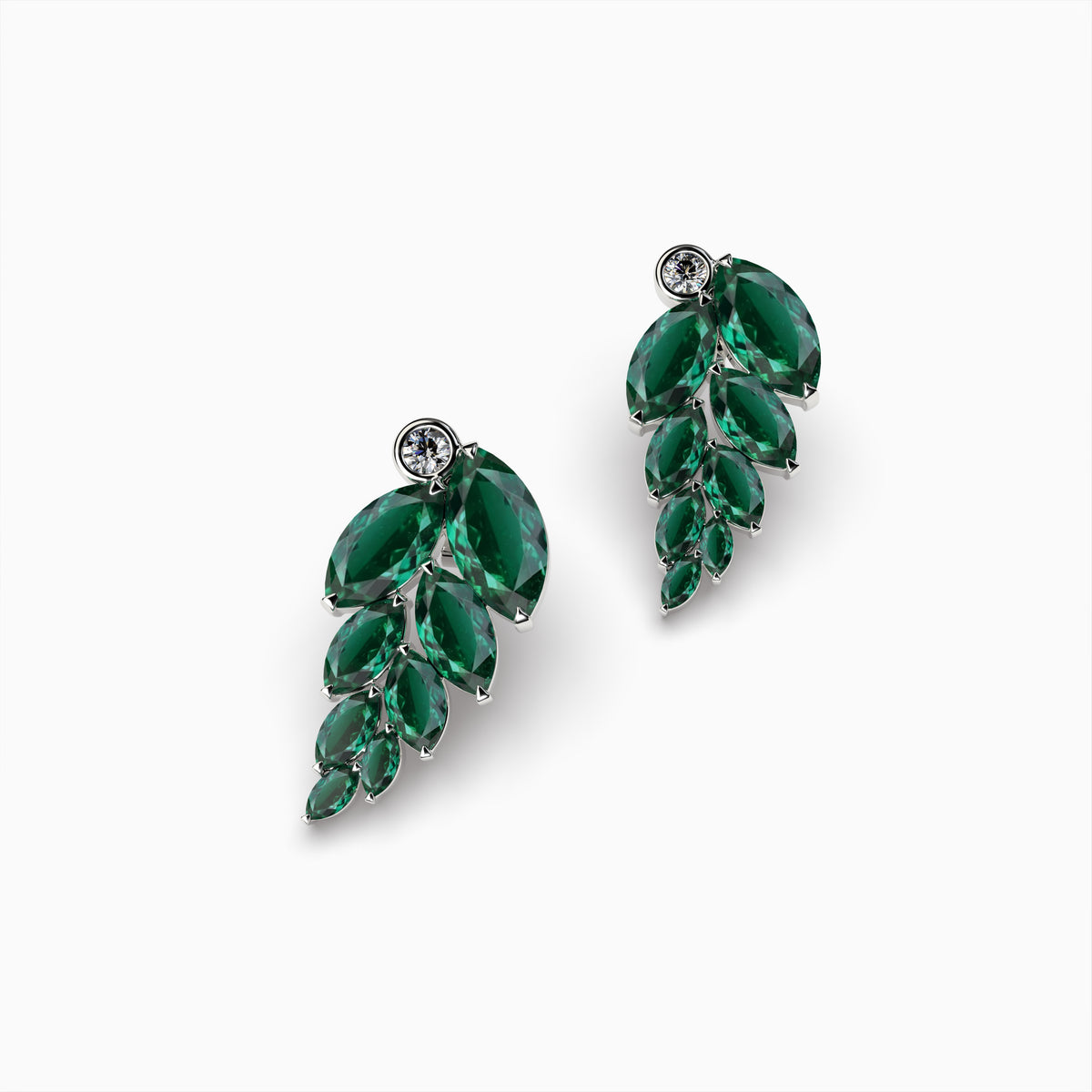 Natural Zambian Emerald Earring Lead Shape- Allison