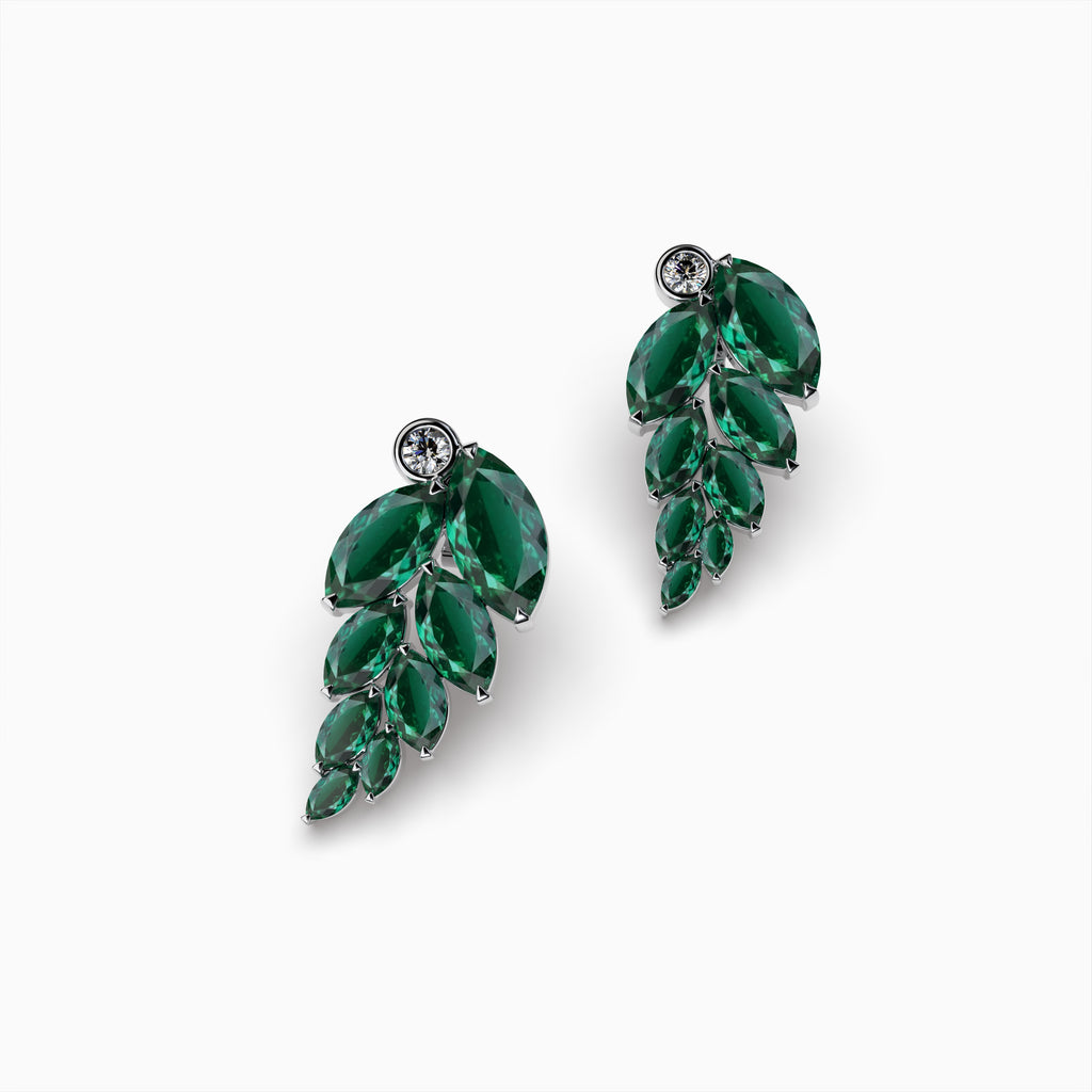 Natural Zambian Emerald Earring Lead Shape- Allison