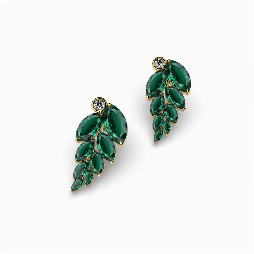 Natural Zambian Emerald Earring Lead Shape- Allison