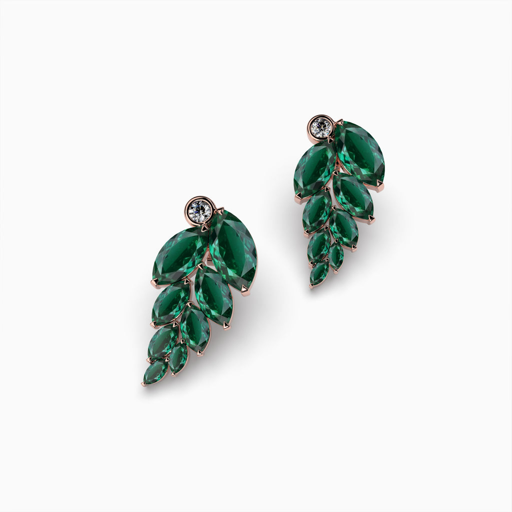 Natural Zambian Emerald Earring Lead Shape- Allison