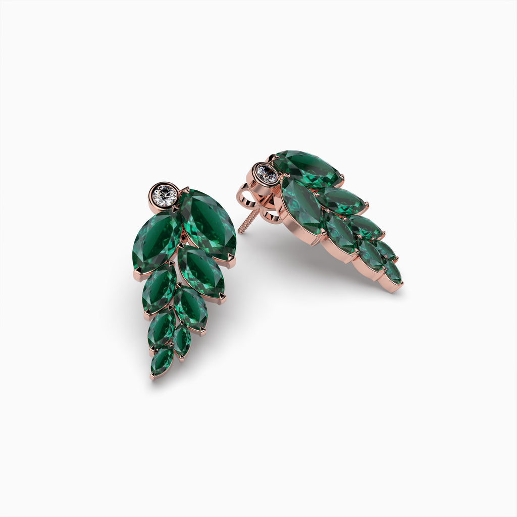 Natural Zambian Emerald Earring Lead Shape- Allison