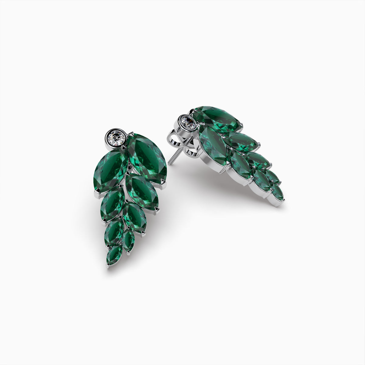 Natural Zambian Emerald Earring Lead Shape- Allison