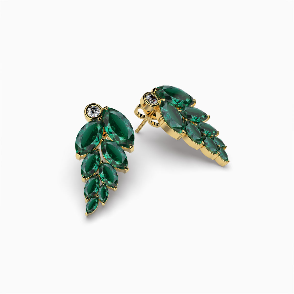 Natural Zambian Emerald Earring Lead Shape- Allison