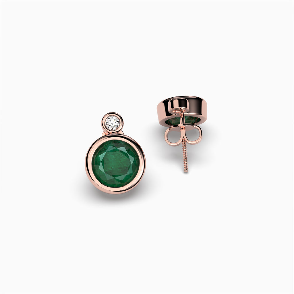 Natural Zambian Emerald Earring Studs - Madeline