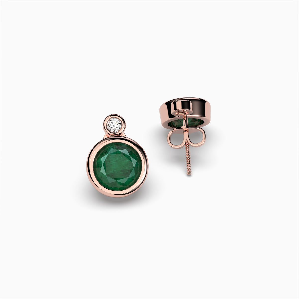 Natural Zambian Emerald Earring Studs - Madeline