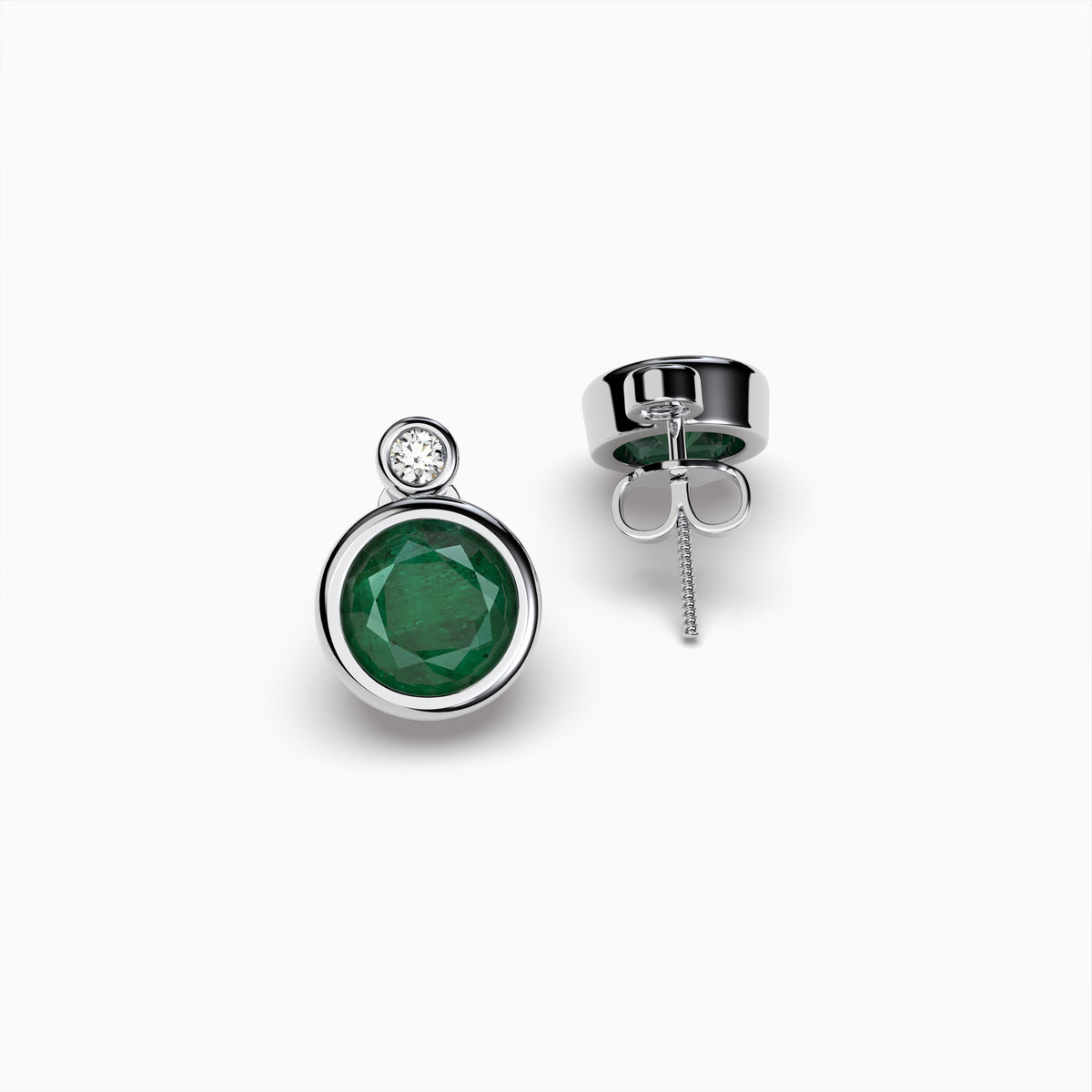 Natural Zambian Emerald Earring Studs - Madeline