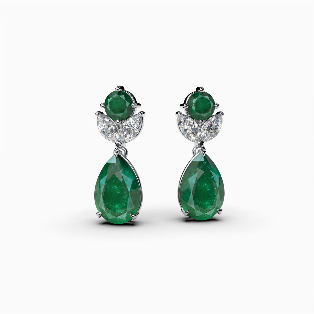 Natural Russian Emerald Earring Drop Shape - Vivian