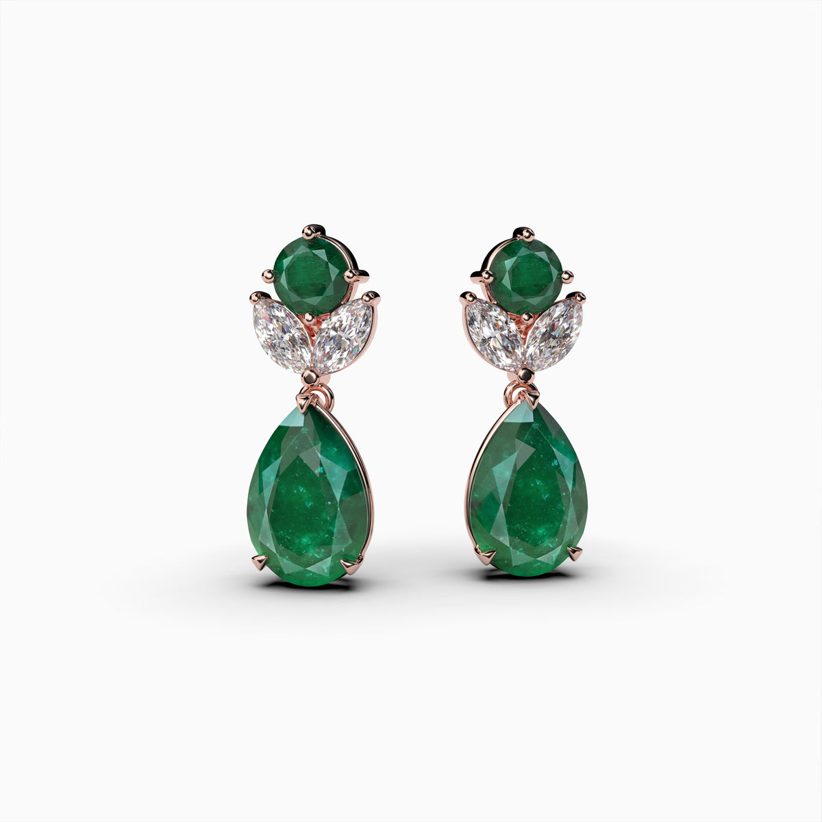 Natural Russian Emerald Earring Drop Shape - Vivian