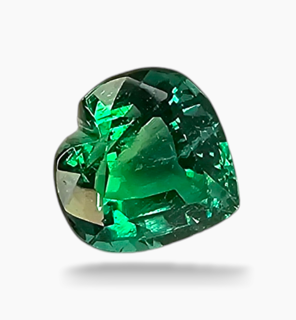 Natural Zambian Emerald Stone 1.05 Carat Heart Shape Size 6.7x6.7mm