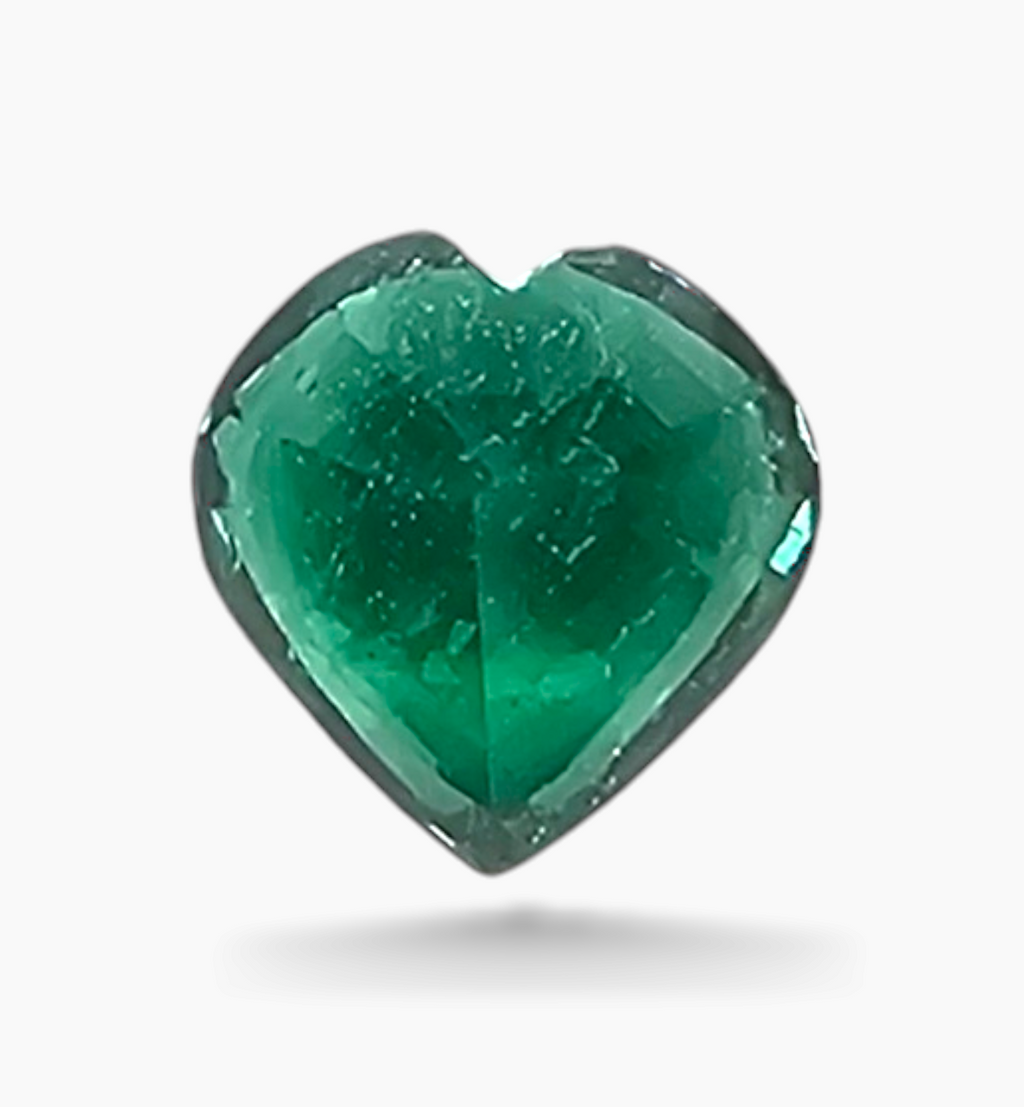 Natural Zambian Emerald Stone 1.05 Carat Heart Shape Size 6.7x6.7mm