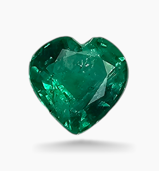 Natural Zambian Emerald Stone 1.17 Carats Heart Shape Size 7x7mm