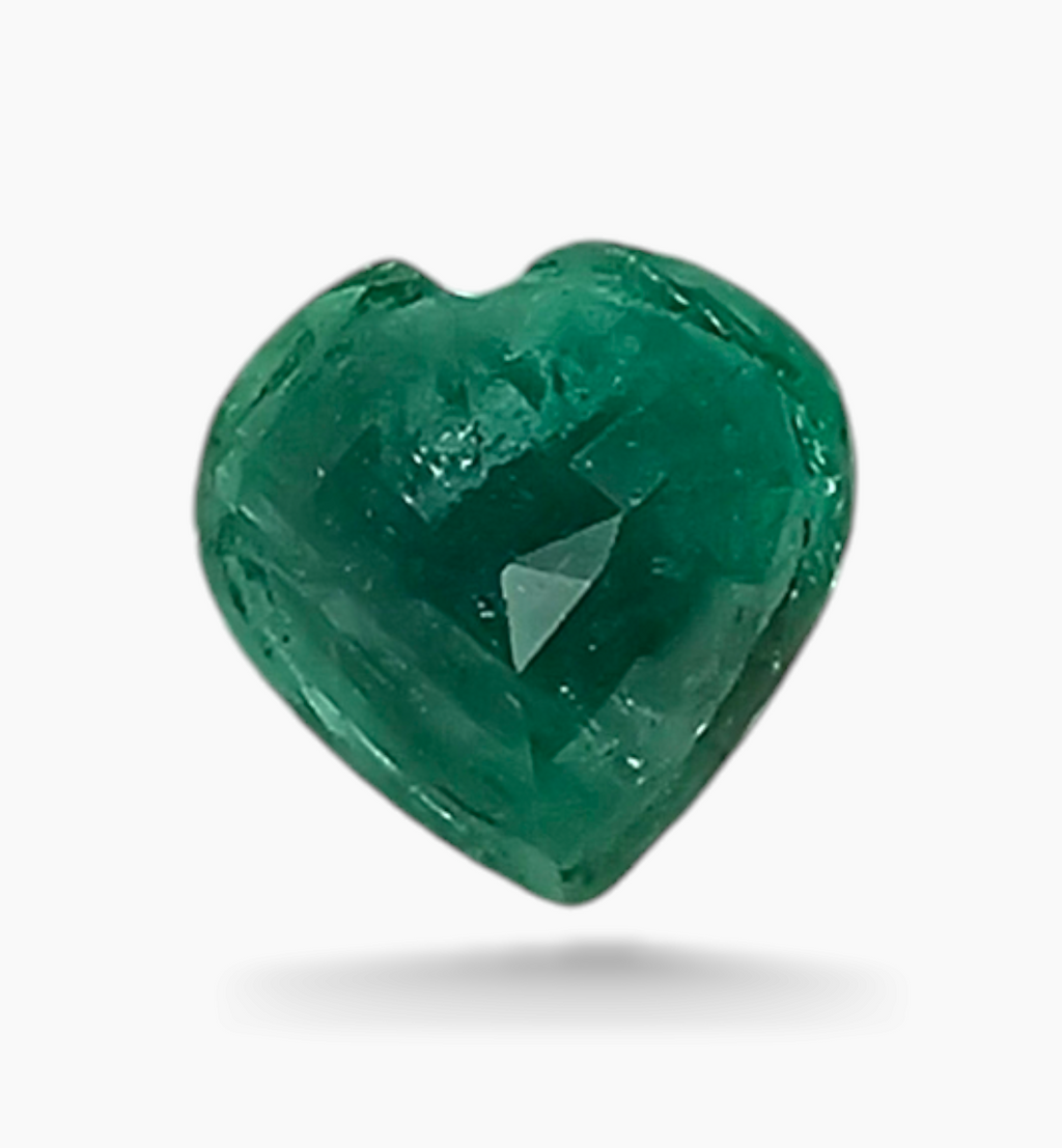 Natural Zambian Emerald Stone 1.17 Carats Heart Shape Size 7x7mm