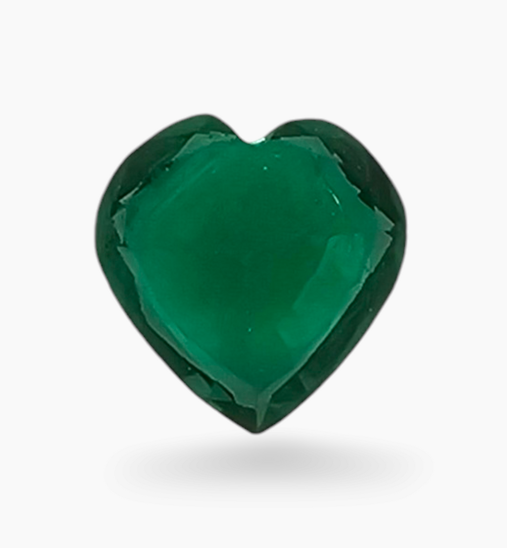 Natural Zambian Emerald Stone 1.18 Carats Heart Shape Size 7.3x7.4mm