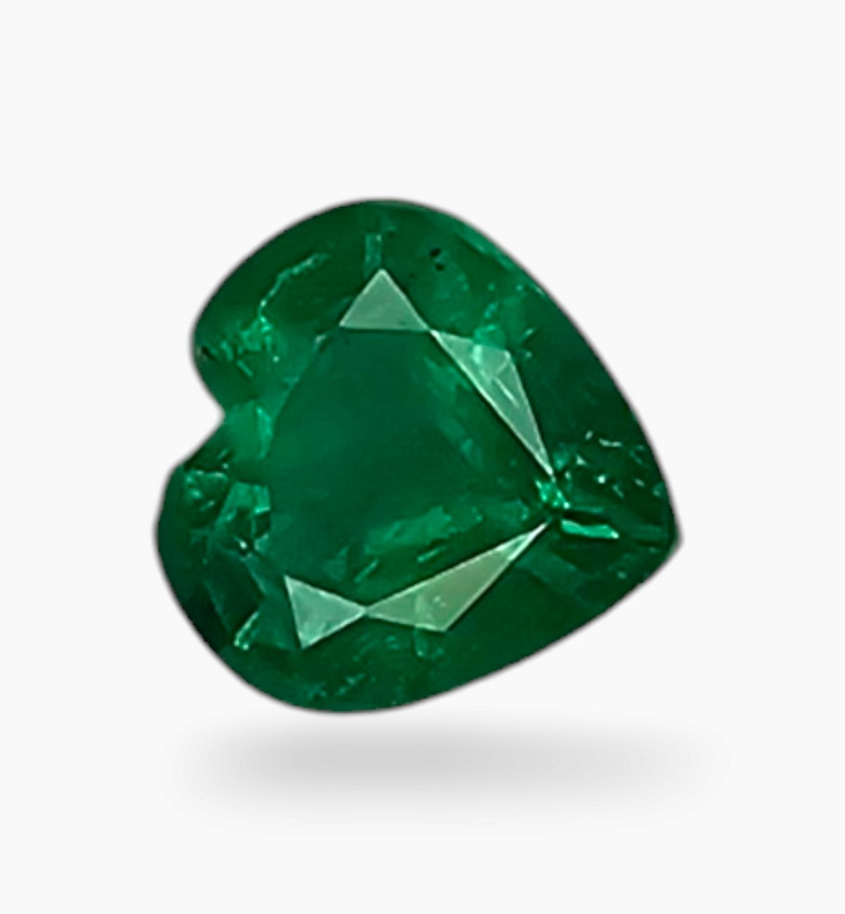 Natural Zambian Emerald Stone 1.18 Carats Heart Shape Size 7.3x7.4mm