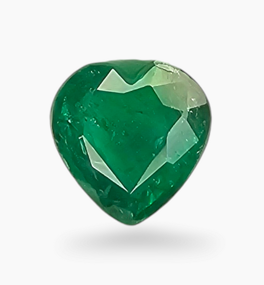 Natural Zambian Emerald Stone 1.21 Carats Heart Shape Size 7.3x7.2mm