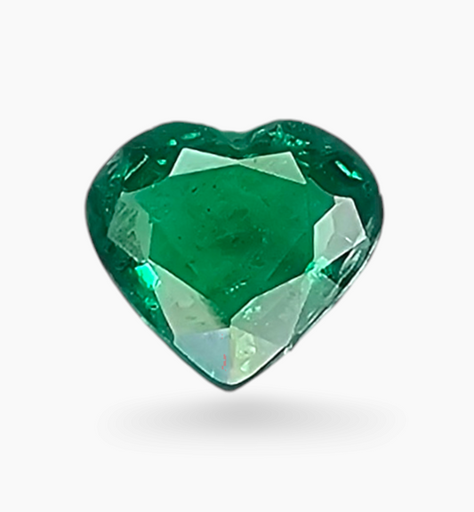 Natural Zambian Emerald Stone 1.21 Carats Heart Shape Size 7.4x8mm