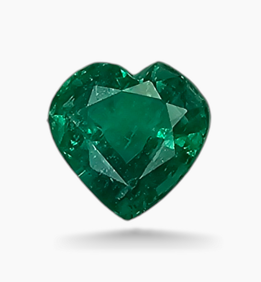 Natural Zambian Emerald Stone 1.33 Carats Heart Shape Size 7x7mm