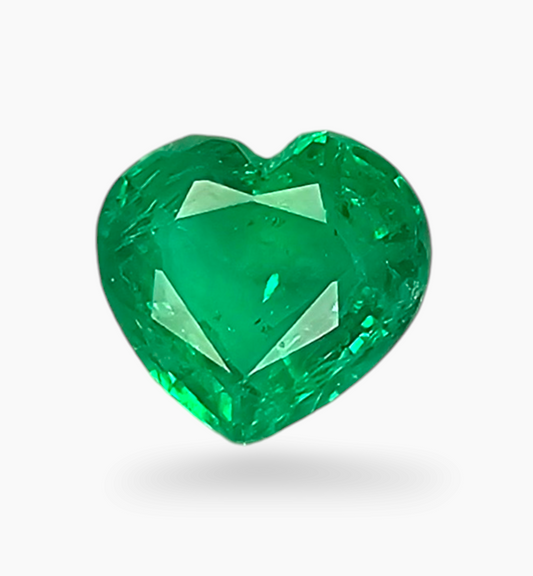 Natural Zambian Emerald Stone 1.48 Carats Heart Shape Size 7.5x8mm