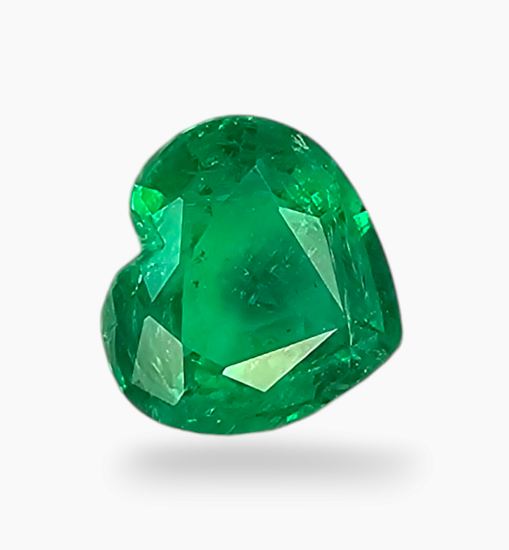 Natural Zambian Emerald Stone 1.48 Carats Heart Shape Size 7.5x8mm