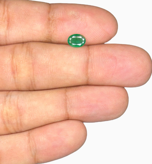 Natural Zambian Emerald Stone 0.44 Carat Oval Shape Size 7x5mm