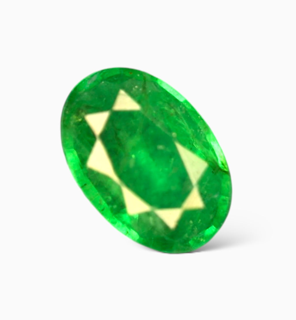 Natural Zambian Emerald Stone 0.46 Carat Oval Shape Size 6.7x4.5mm