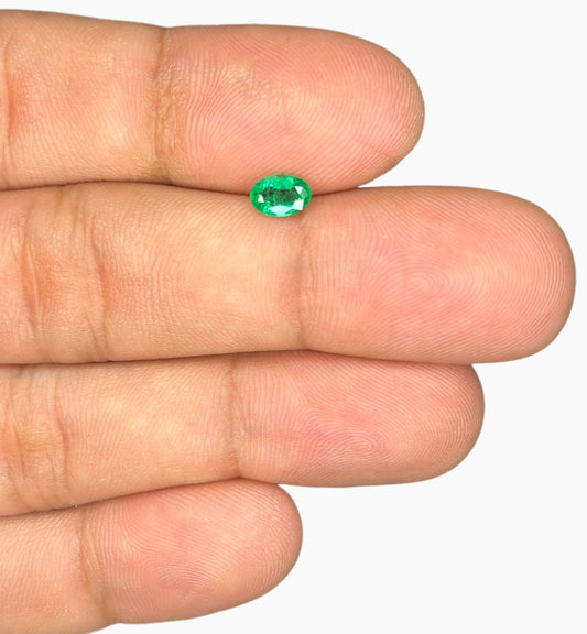 Natural Zambian Emerald Stone 0.44 Carat Oval Shape Size 7x5mm