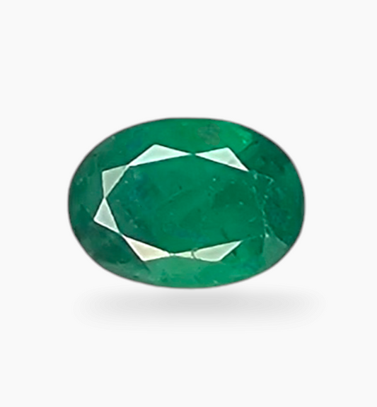 Natural Zambian Emerald Stone 0.82 Carat Oval Shape Size 7.2x5.2mm