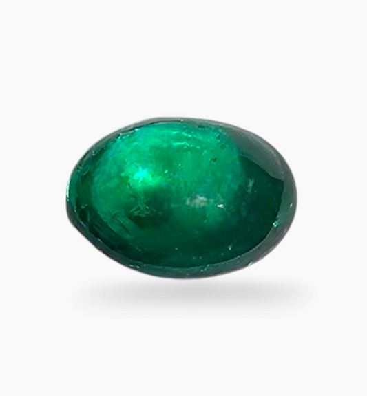 Natural Zambian Emerald Stone 1.46  Carat Oval Cabochon Shape Size 8.6x6.3mm