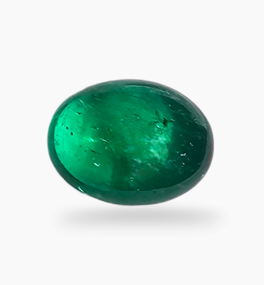 Natural Zambian Emerald Stone 1.88 Carat Oval Cabochon Shape Size 9x7mm