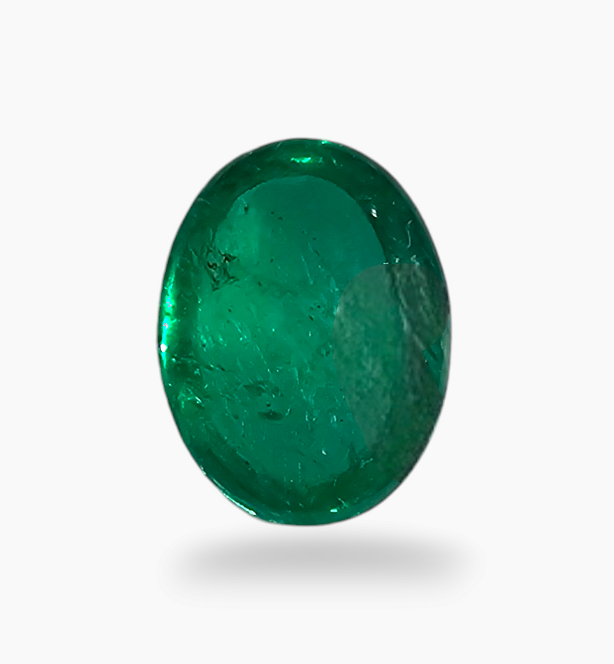 Natural Zambian Emerald Stone 1.88 Carat Oval Cabochon Shape Size 9x7mm