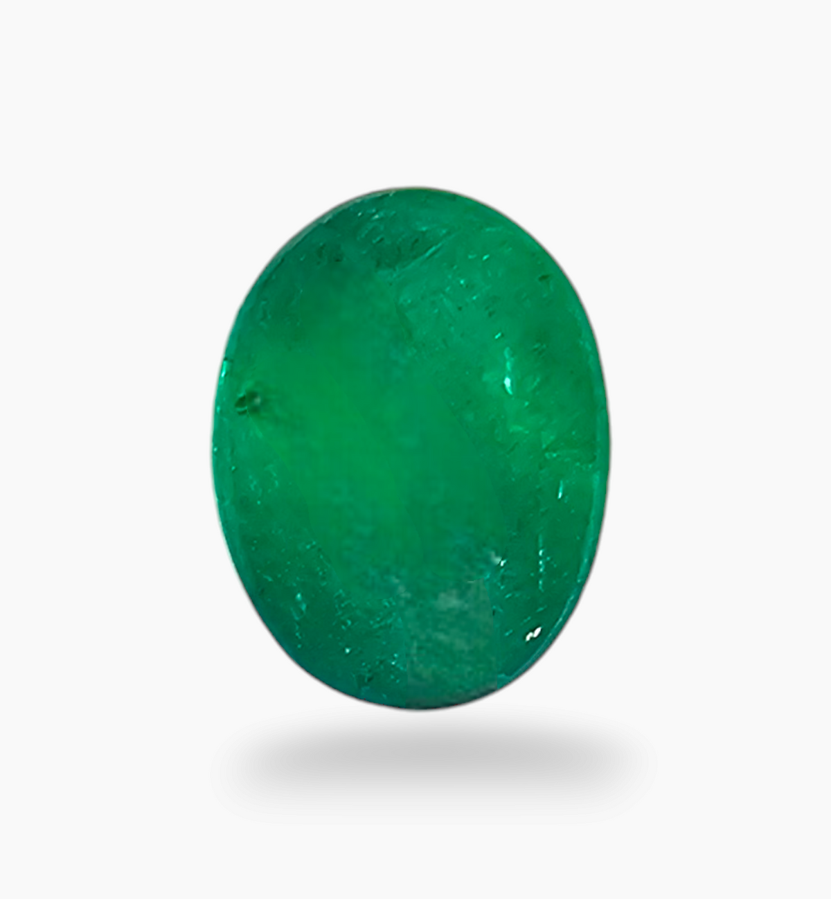 Natural Zambian Emerald Stone 2.02 Carat Oval Cabochon Shape Size 9x6.7mm