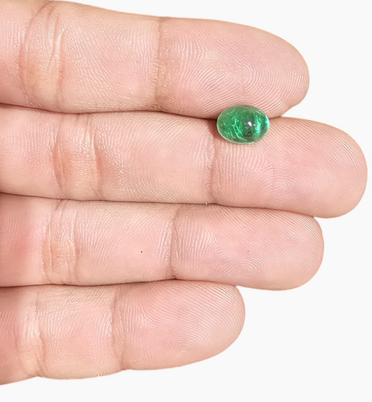 Natural Zambian Emerald Stone 2.20 Carat Oval Cabochon Shape Size 9x6.8mm