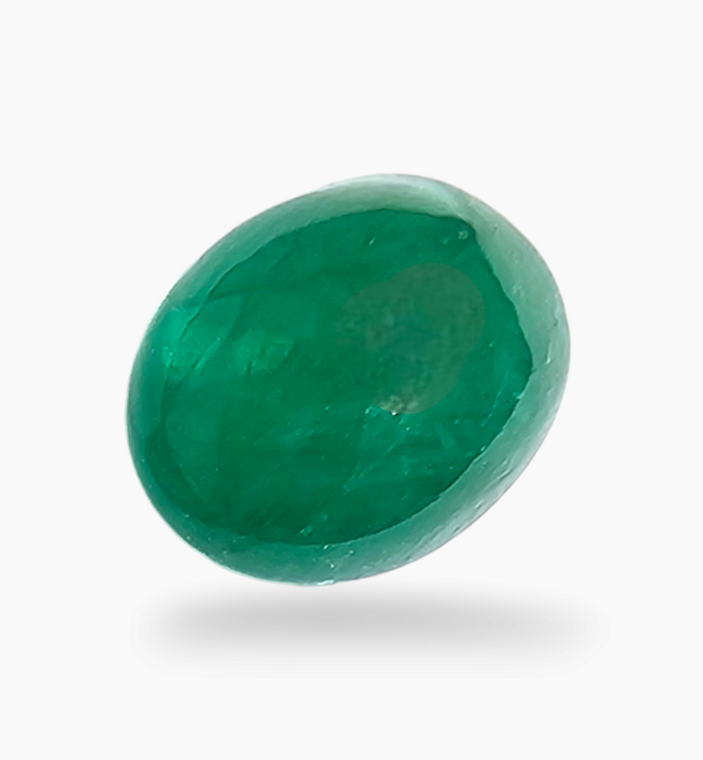Natural Zambian Emerald Stone 3.45 Carat Oval Cabochon Shape Size 10x8.3mm