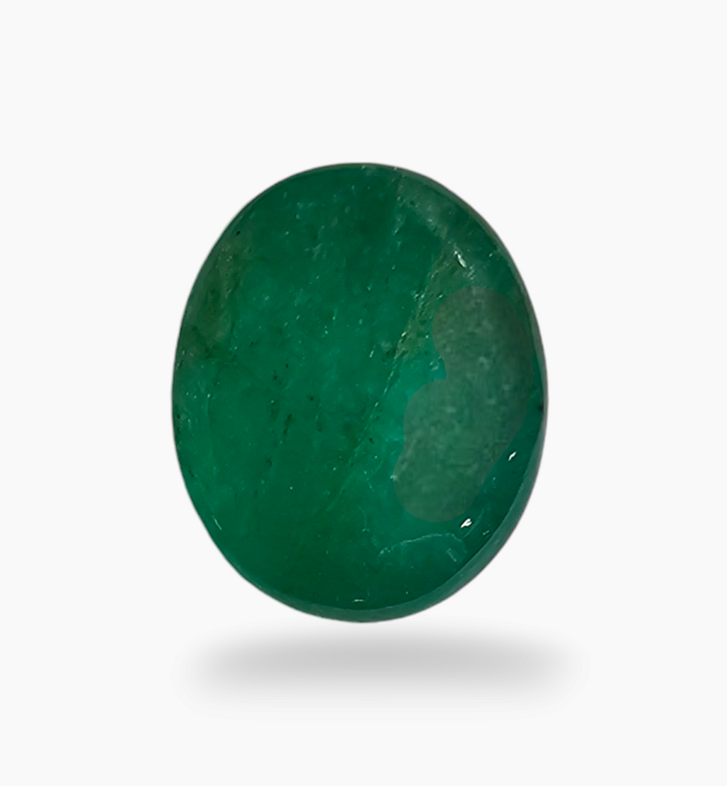 Natural Zambian Emerald Stone 3.45 Carat Oval Cabochon Shape Size 10x8.3mm