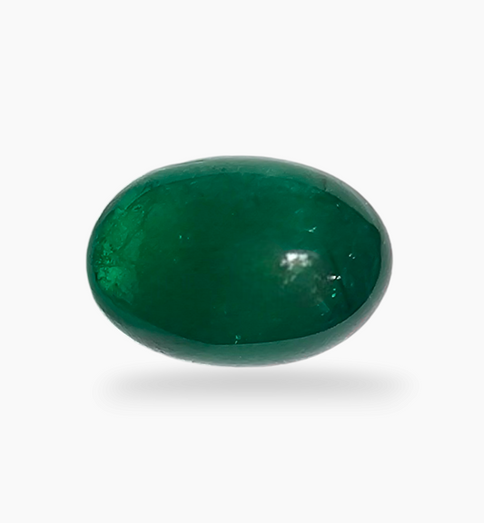 Natural Zambian Emerald Stone 3.69 Carat Oval Cabochon Shape Size 11.5x7.8mm