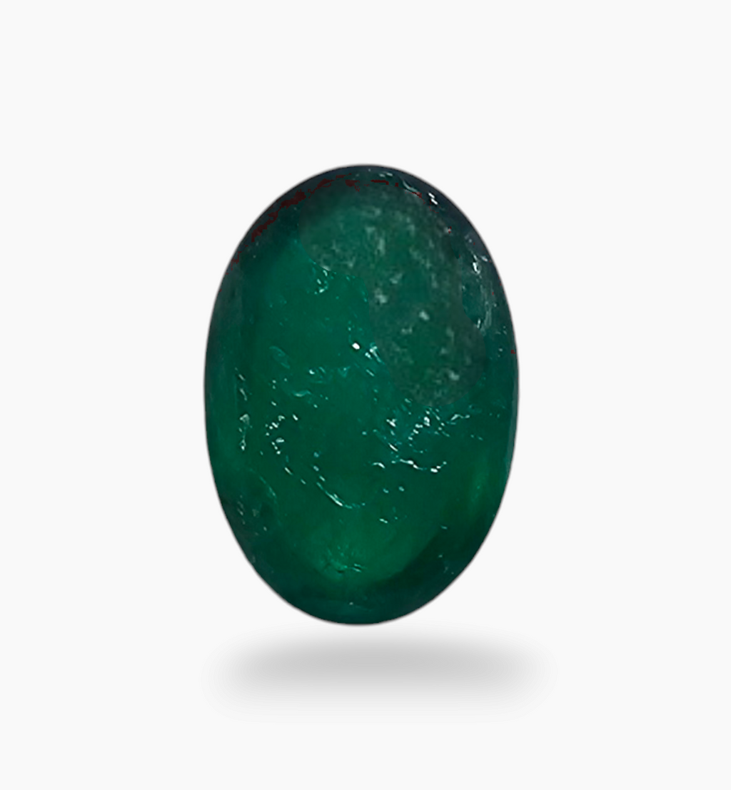 Natural Zambian Emerald Stone 3.69 Carat Oval Cabochon Shape Size 11.5x7.8mm