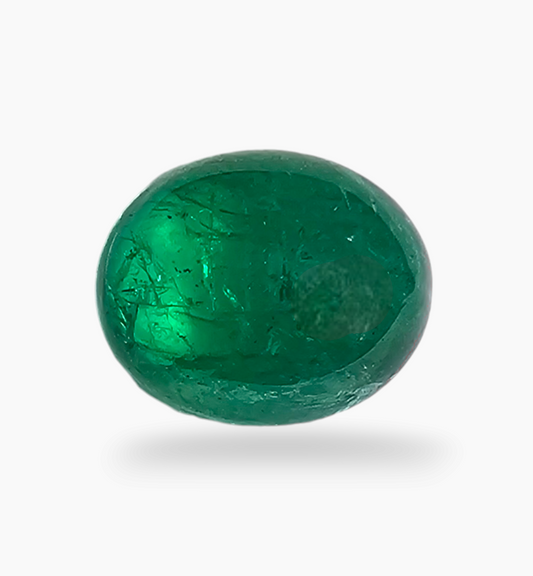 Natural Zambian Emerald Stone 4.40 Carat Oval Cabochon Shape Size 11x9mm