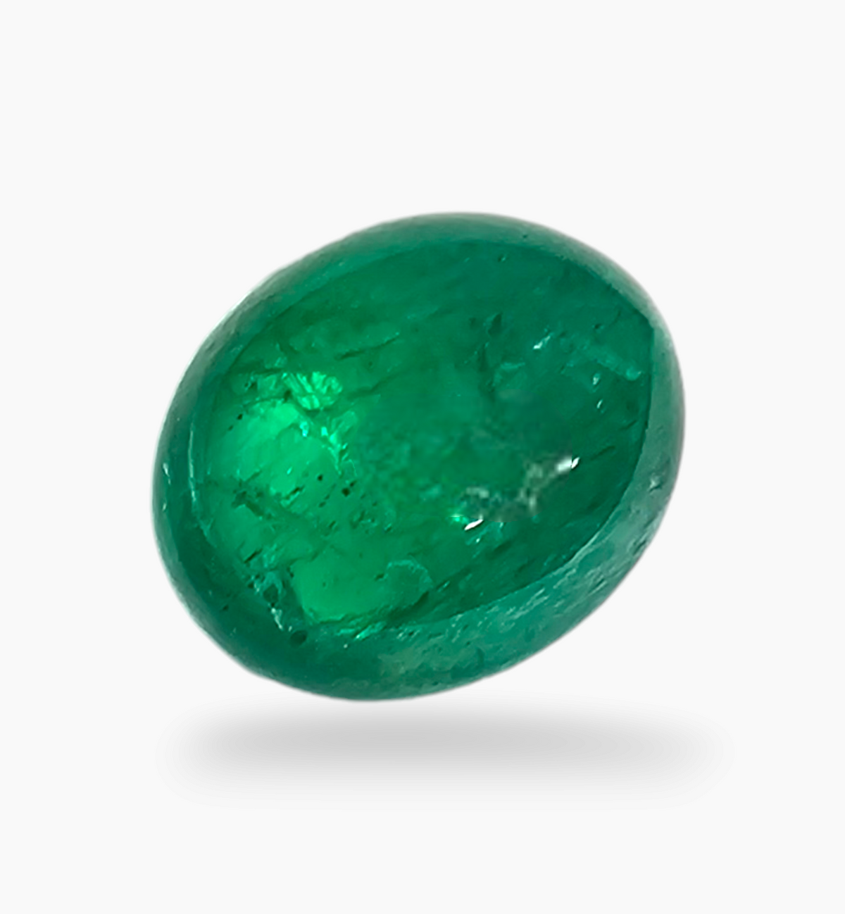 Natural Zambian Emerald Stone 4.40 Carat Oval Cabochon Shape Size 11x9mm